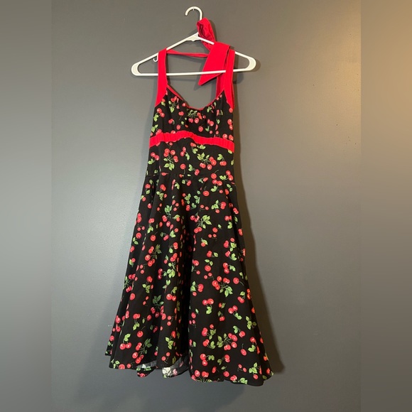Pinup Couture Dresses & Skirts - Pinup Girl Clothing Pinup Couture Cherry 🍒 Print Halter Dress Size Large